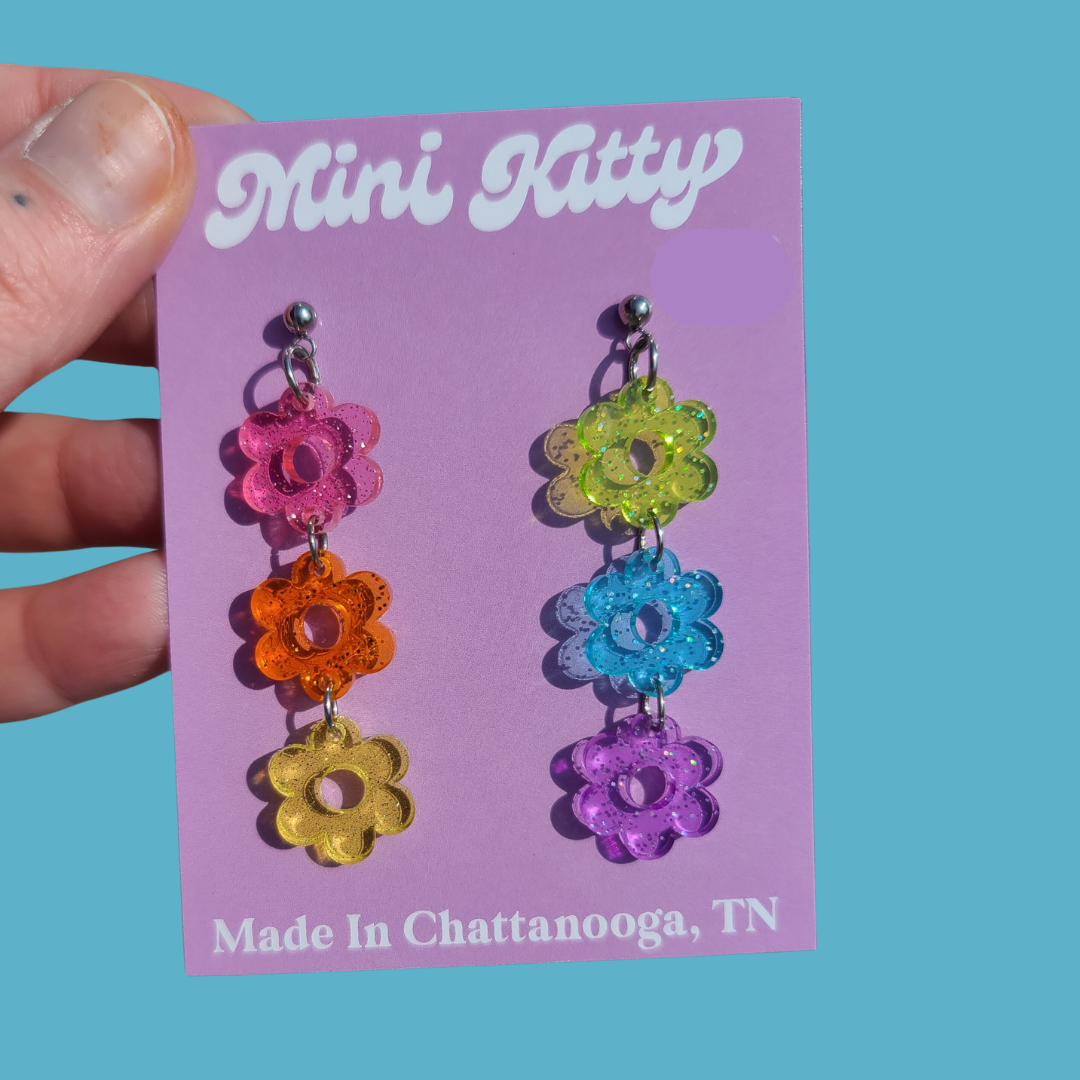Glitter Rainbow Daisies