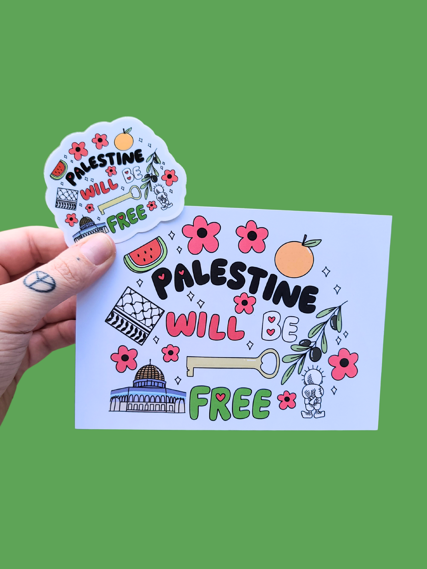 Free Palestine Print and Sticker Set