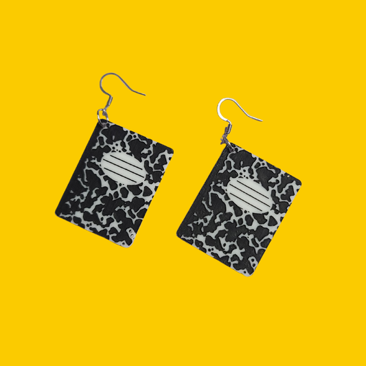 Composition Notebook English Teacher - Laser Cut Acrylic Statement Earrings