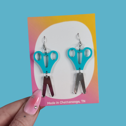Scissors Teacher - Laser Cut Acrylic Statement Earrings