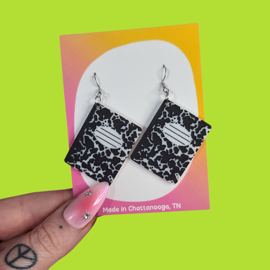 Composition Notebook English Teacher - Laser Cut Acrylic Statement Earrings