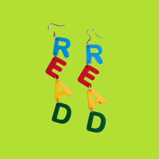READ Teacher - Laser Cut Acrylic Statement Earrings