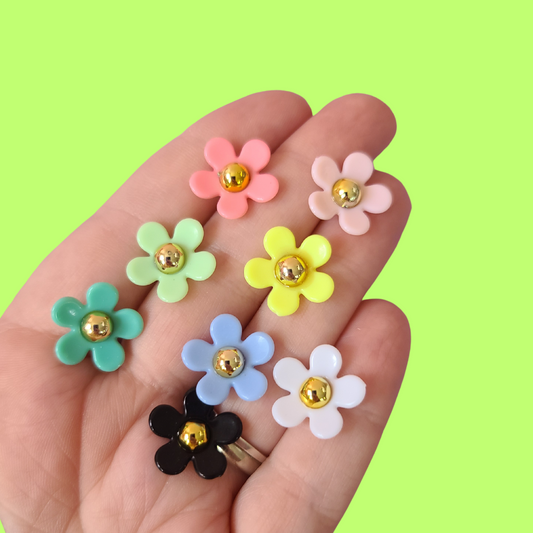 Shoe Charms - Flowers with Gold Center