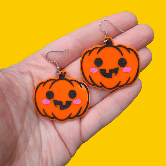 Happy Jack-o-Latern - Earrings - Laser Cut
