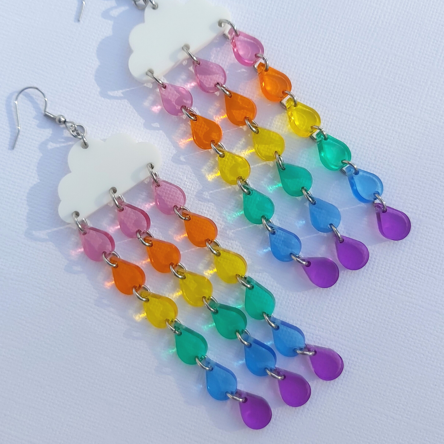 Raining Rainbow Clouds - Earrings - Laser Cut