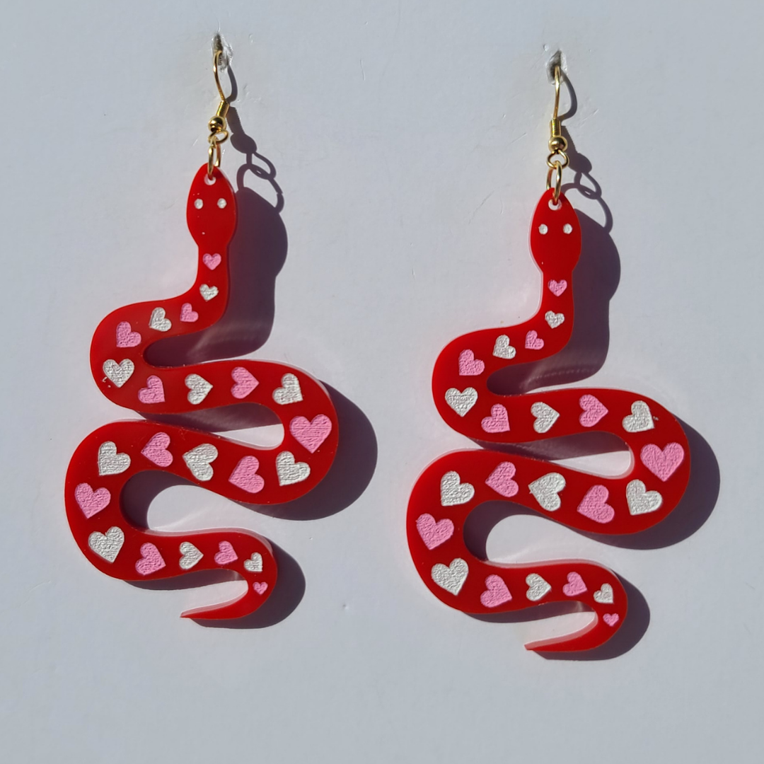 Love Snakes - Valentine's Day Earrings