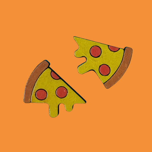 Pizza Studs - Earrings - Laser Cut