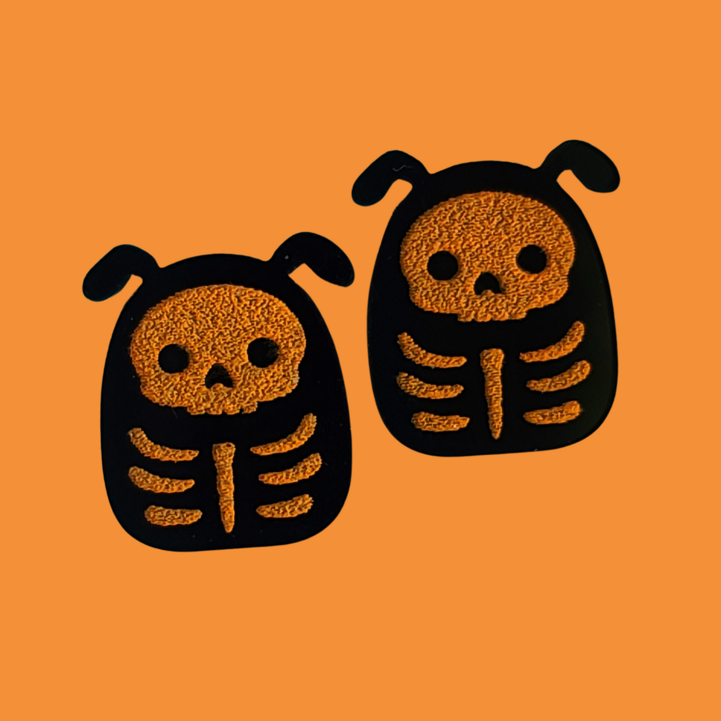 Squish Skeleton Dog Studs - Earrings - Laser Cut