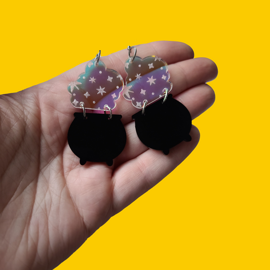 Cauldron Halloween Witch - Earrings - Laser Cut
