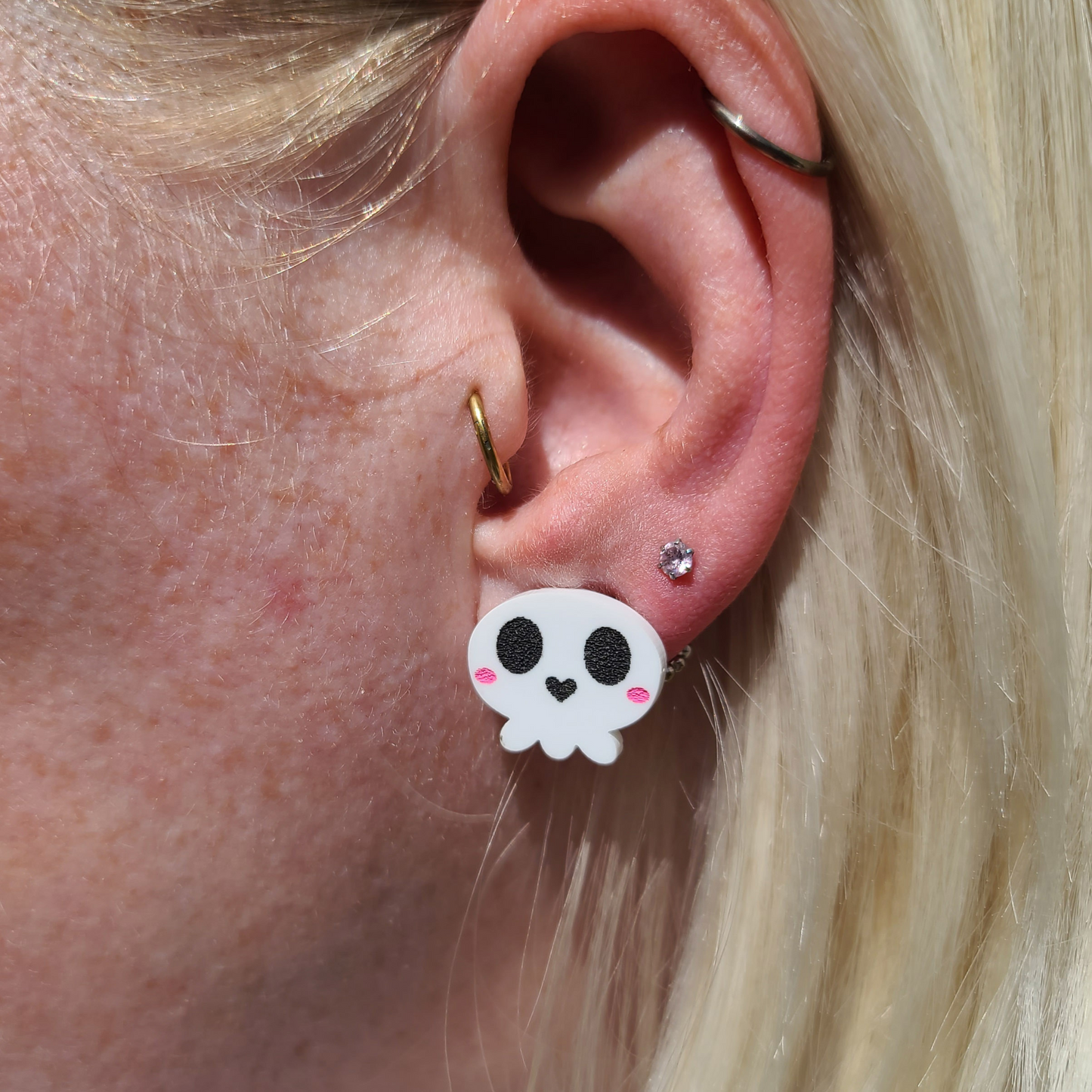 Cute Skeleton Studs - Earrings - Laser Cut