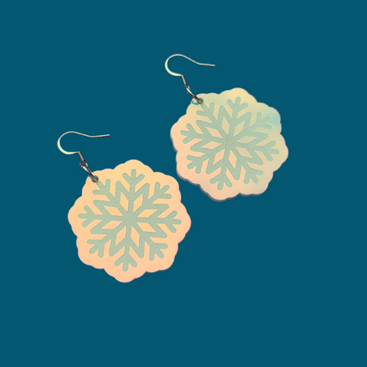 Snowflakes on Irridescent - Christmas