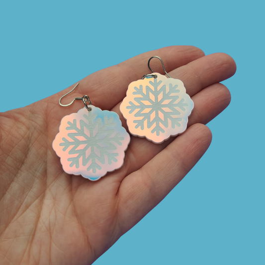 Snowflakes on Irridescent - Christmas