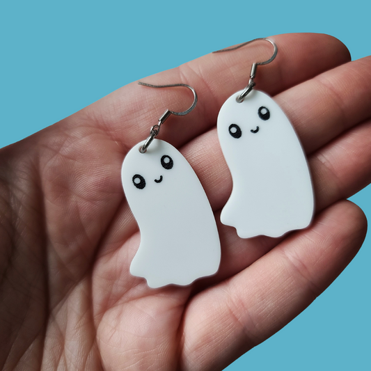 Happy Ghost - Earrings - Laser Cut