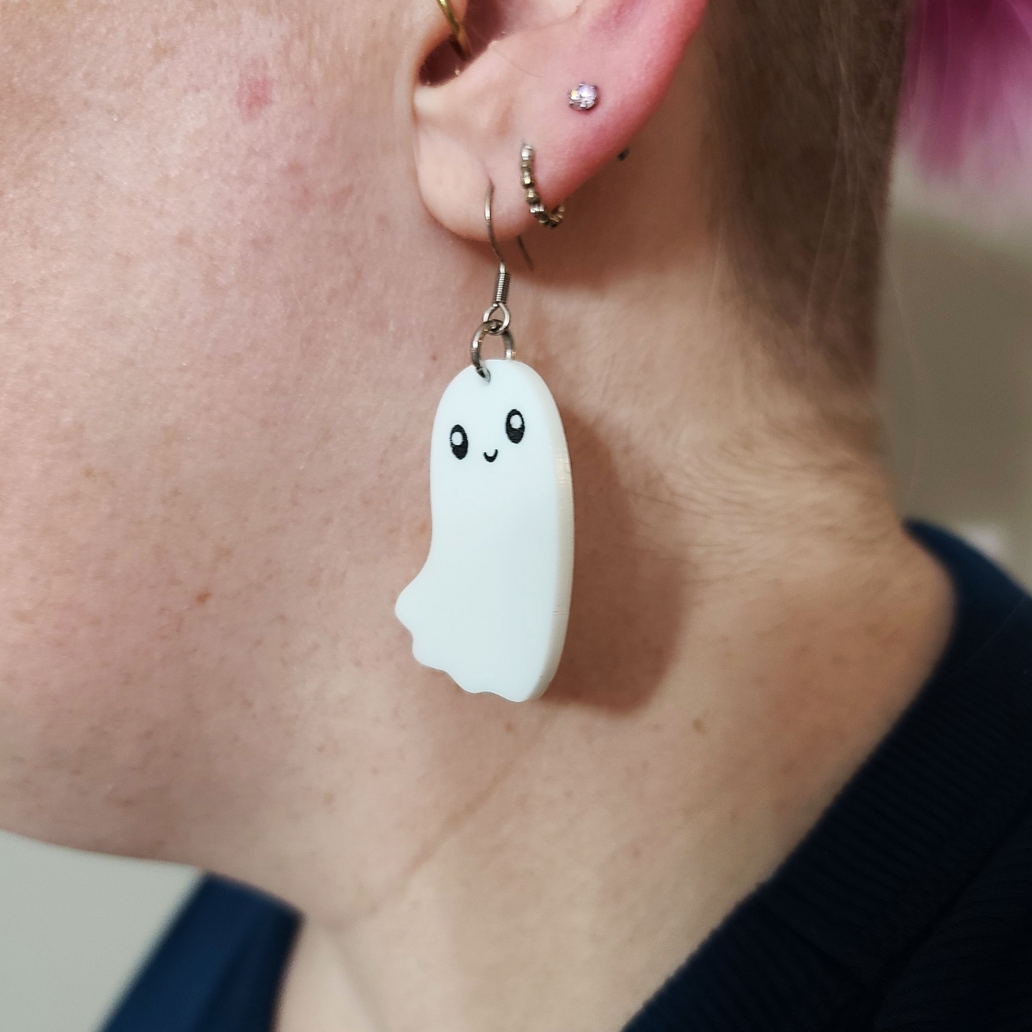 Happy Ghost - Earrings - Laser Cut
