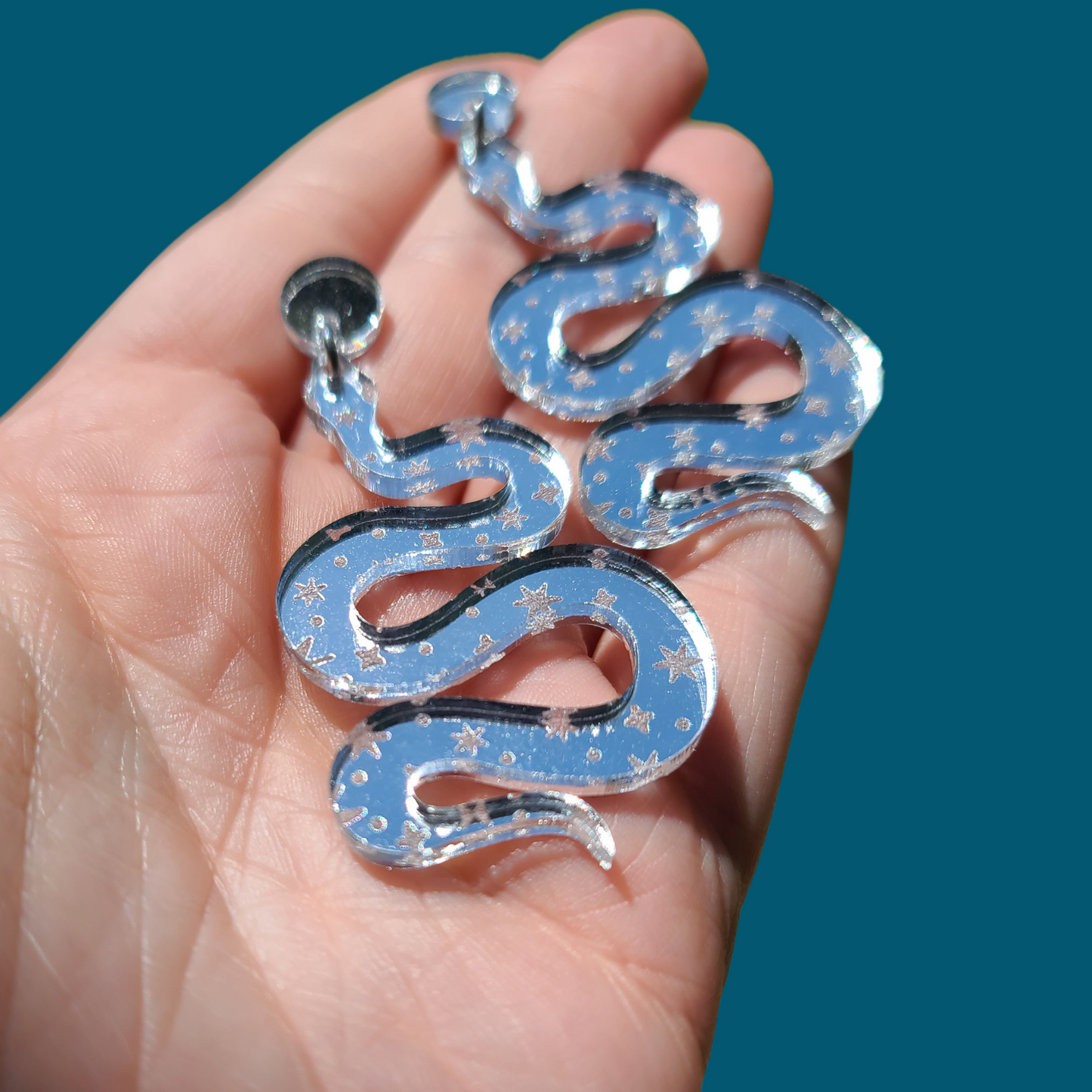 Mirrored Celestial Snakes - Laser Cut Earrings