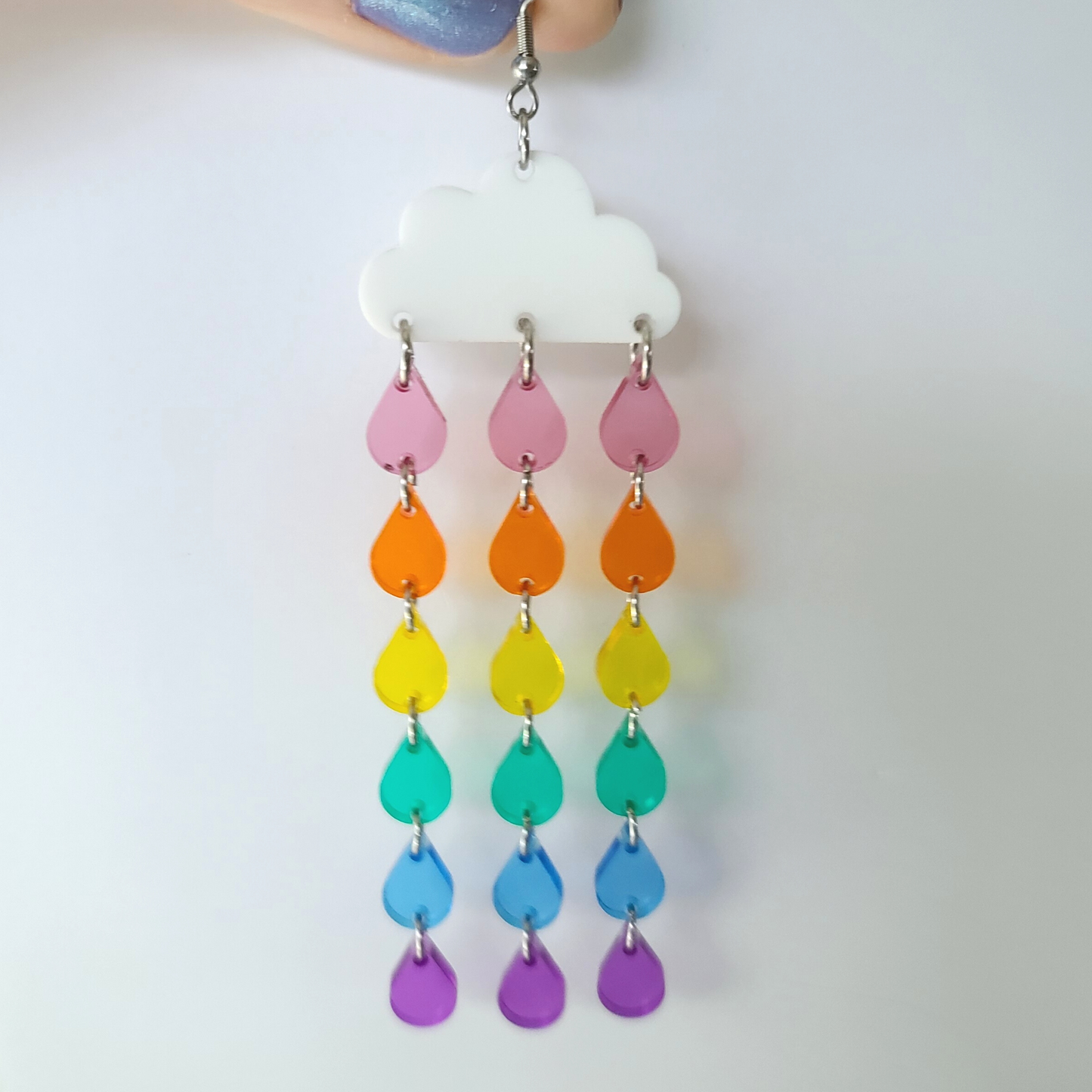 Raining Rainbow Clouds - Earrings - Laser Cut