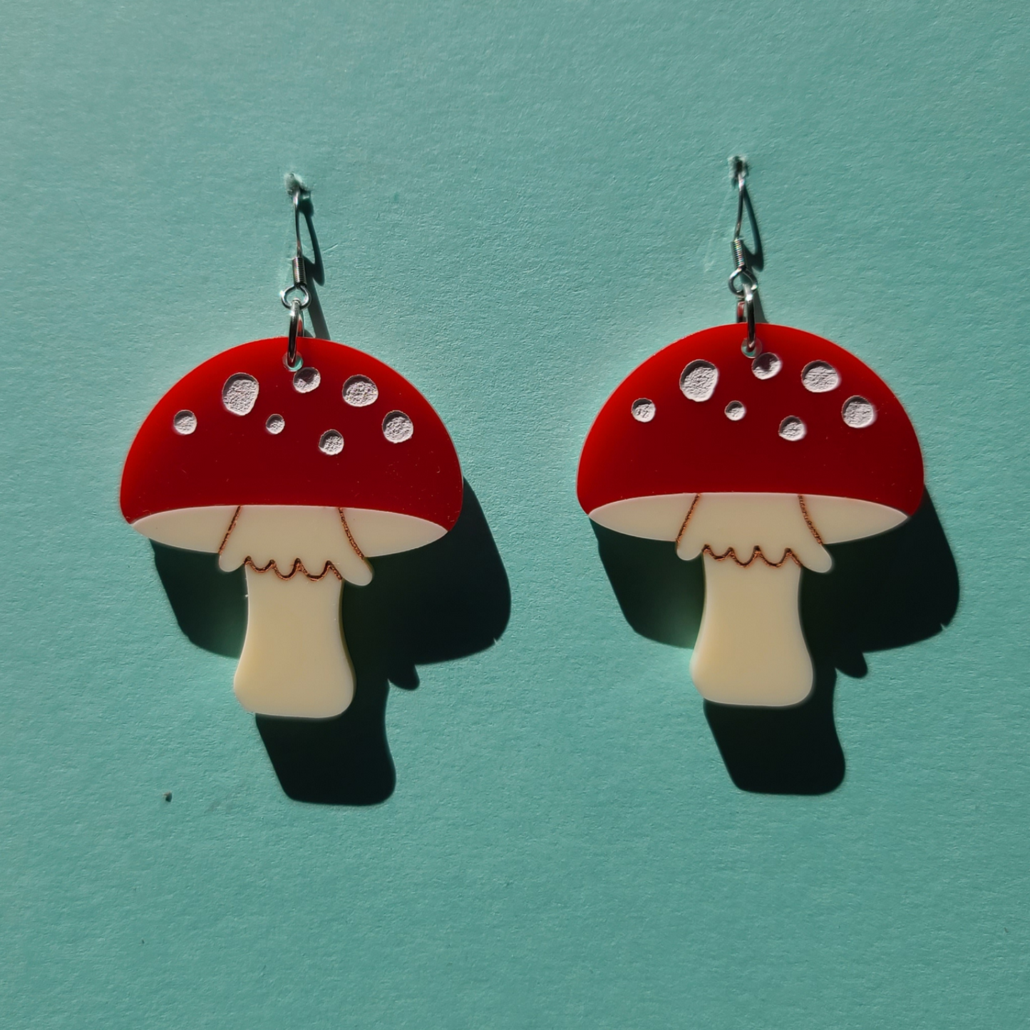 Red Capped Mushrooms - Laser Cut Earrings