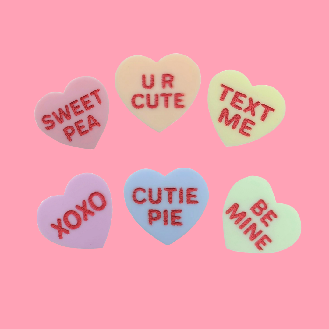 Conversation Heart Stud Set Sweet - Valentine's Day Earrings