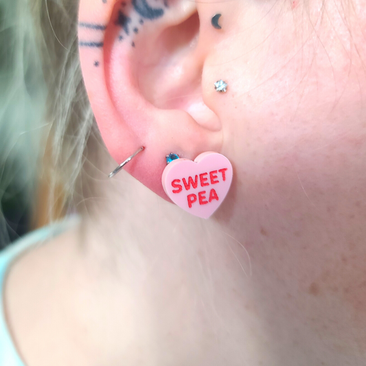Conversation Heart Stud Set Salty - Valentine's Day Earrings