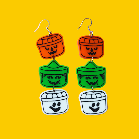 Halloween Buckets Retro - Earrings - Laser Cut