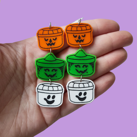 Halloween Buckets Retro - Earrings - Laser Cut