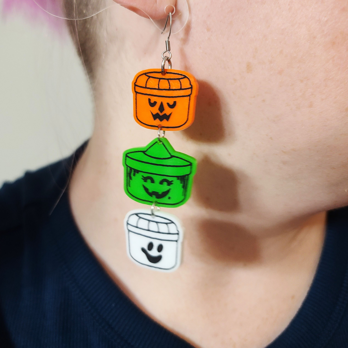 Halloween Buckets Retro - Earrings - Laser Cut