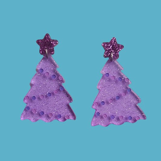 Purple Jelly Trees with Glitter Studs - Christmas