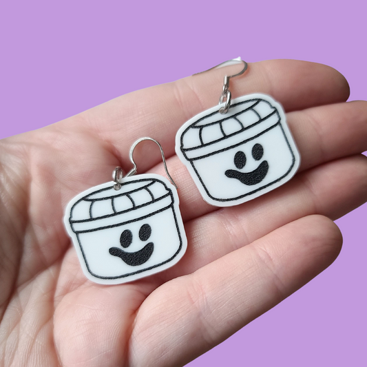 Halloween Ghost Bucket - Earrings - Laser Cut