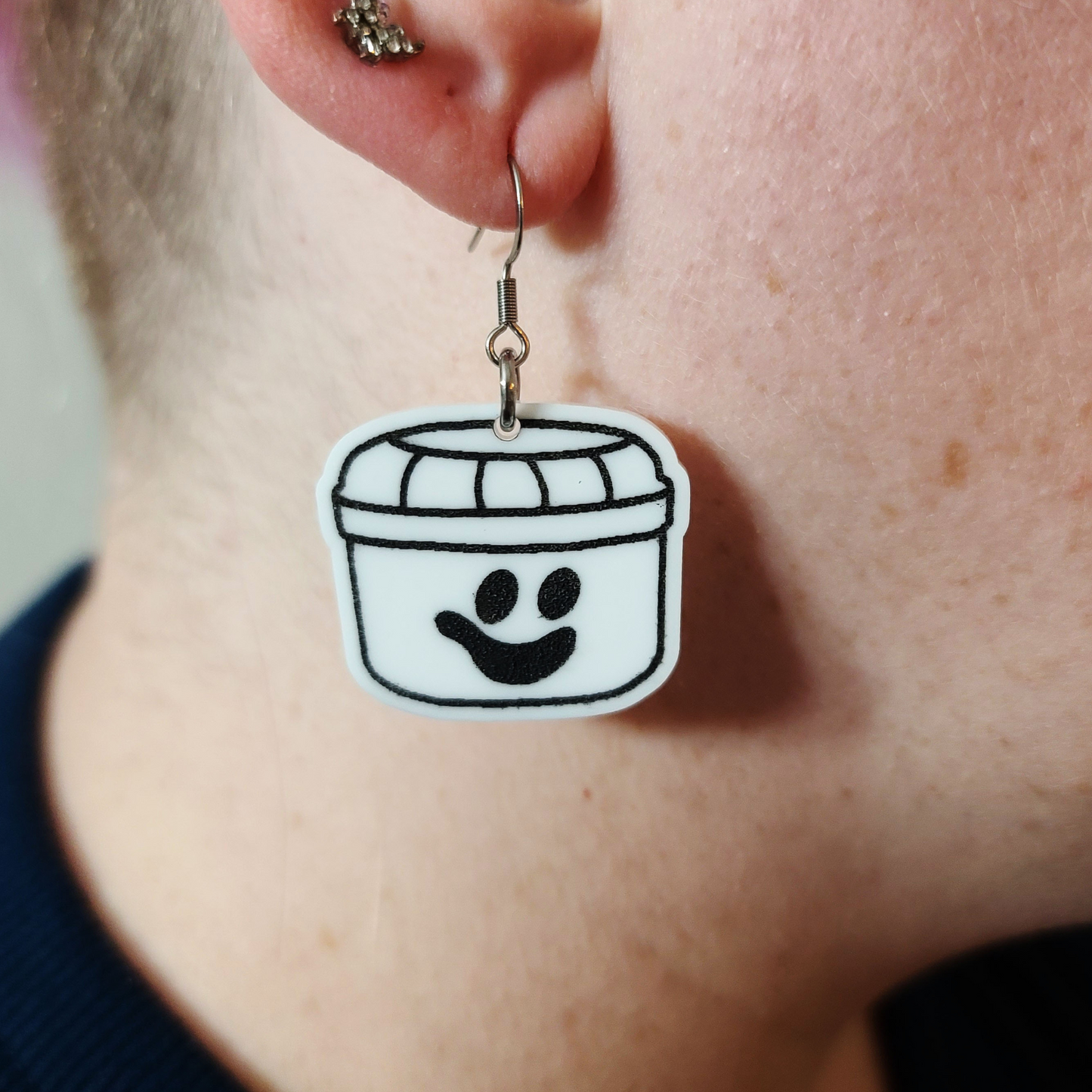 Halloween Ghost Bucket - Earrings - Laser Cut