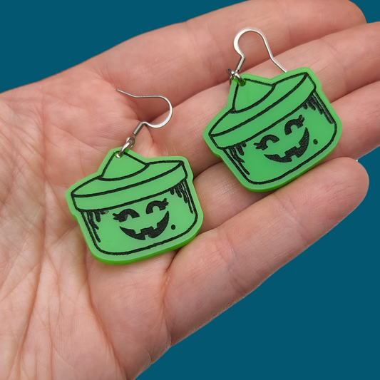 Halloween Witch Bucket - Earrings - Laser Cut
