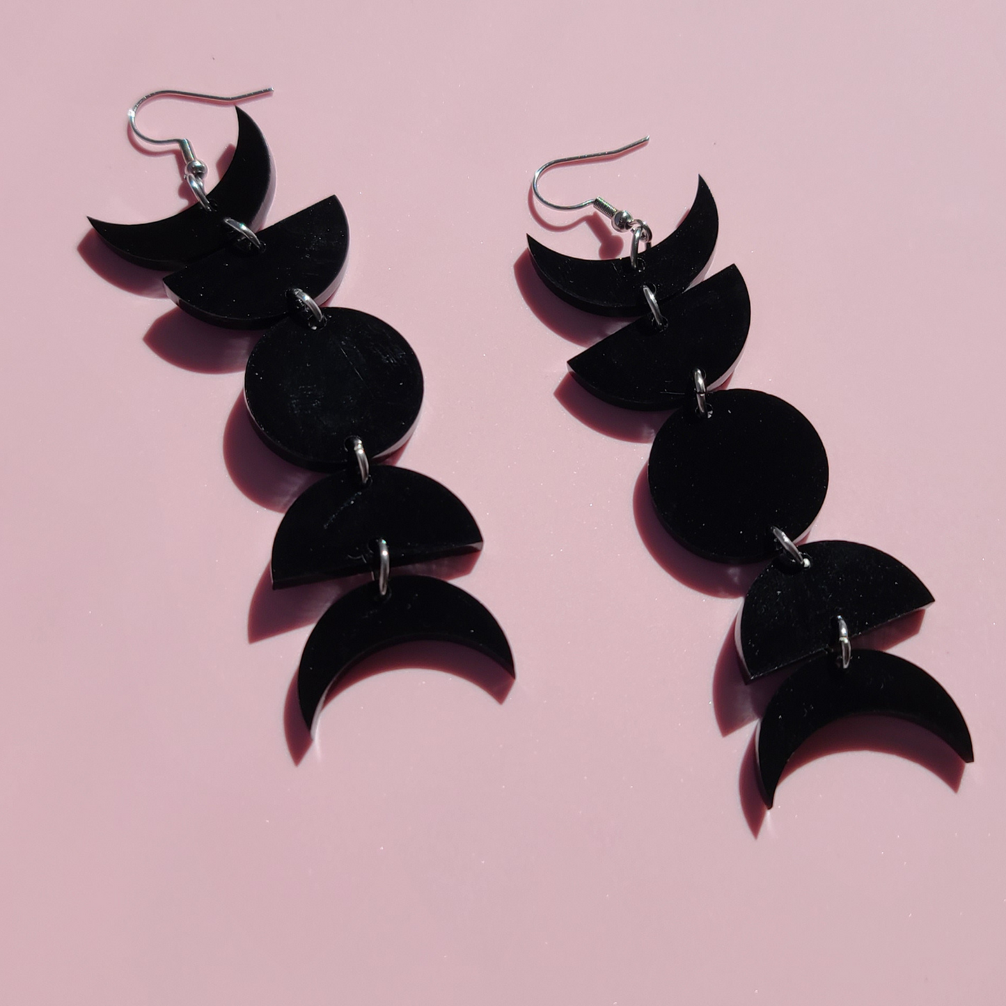 Moon Places Black - Earrings - Laser Cut