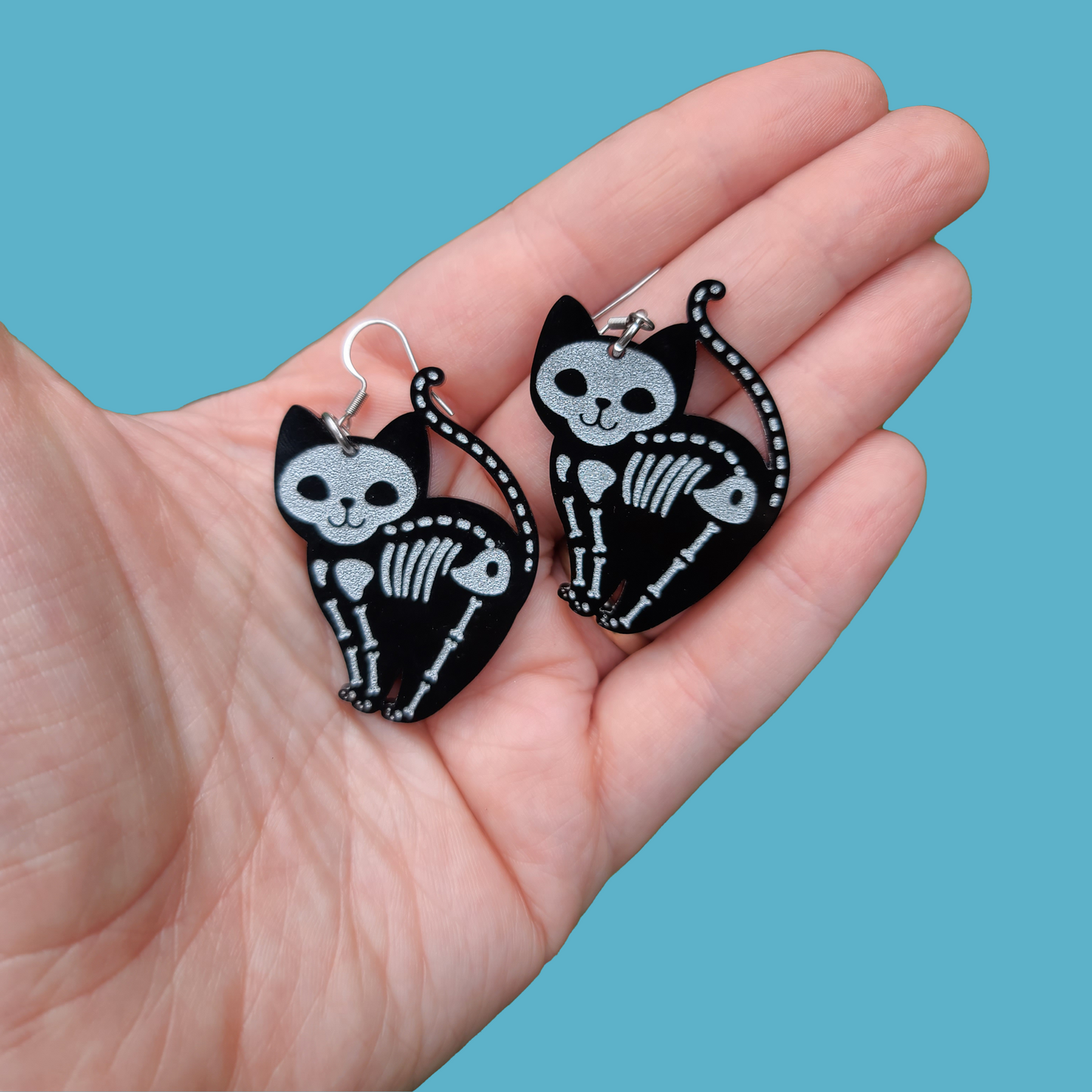Skeleton Cats - Earrings - Laser Cut