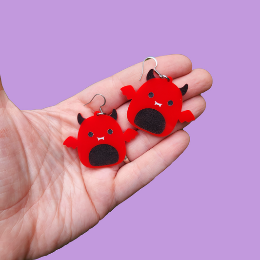 Squish Devil - Earrings - Laser Cut