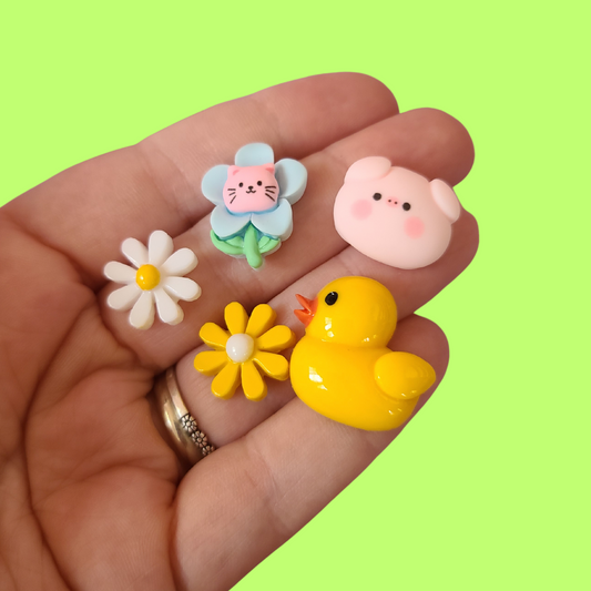 Shoe Charms - Flowers, Pig, Cat Flower, Rubber Ducky