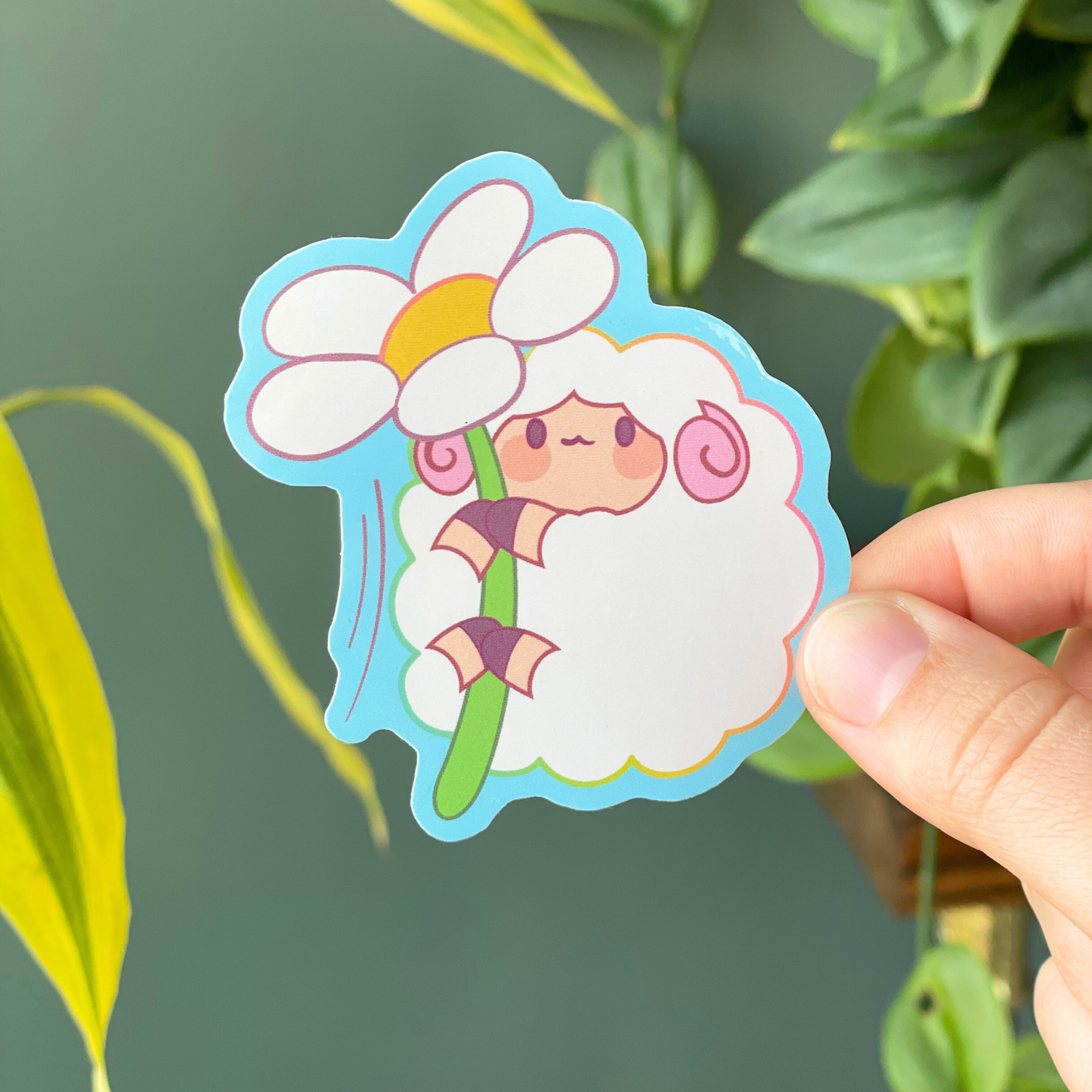 Ram with Flower Sticker