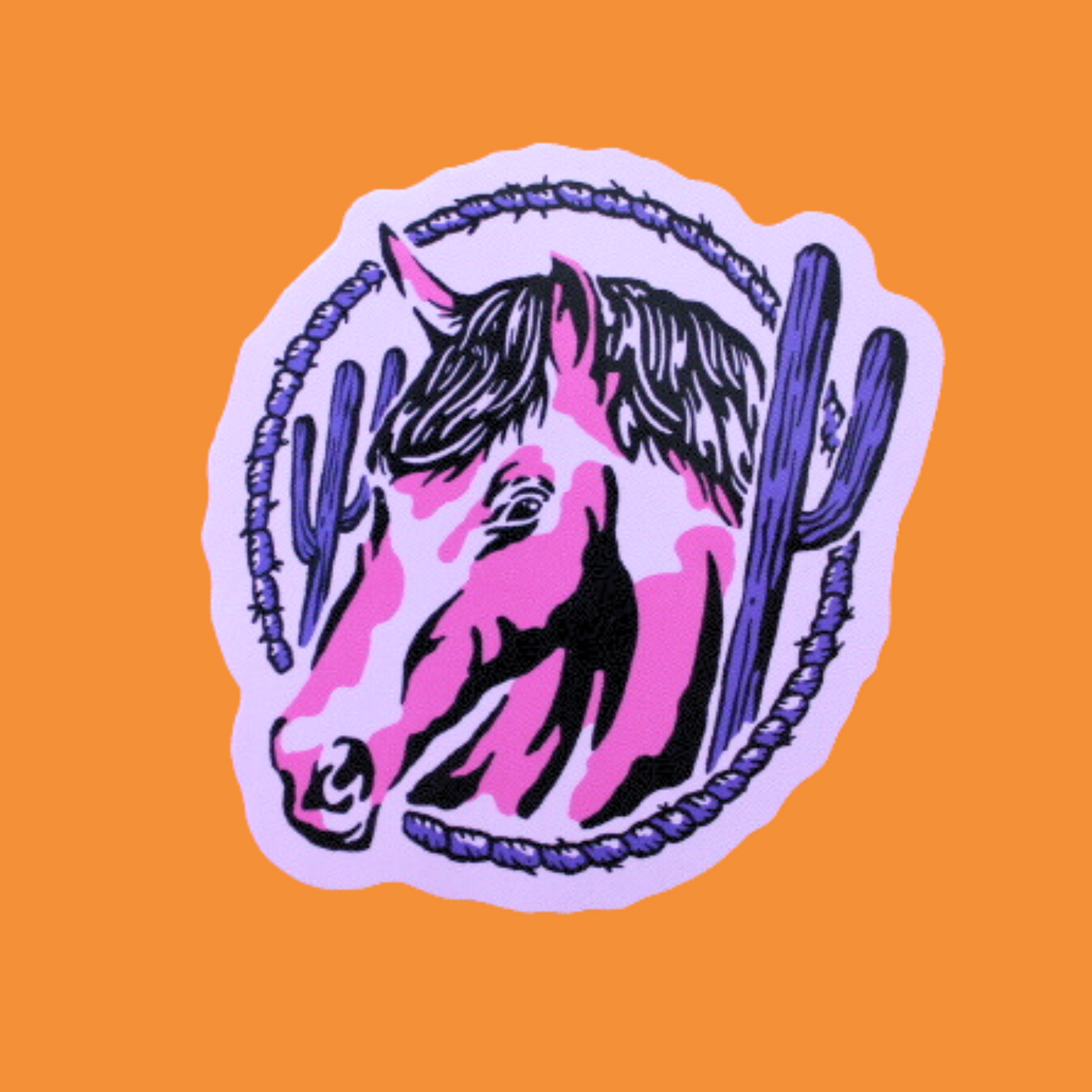 Pink Western Horse Sticker