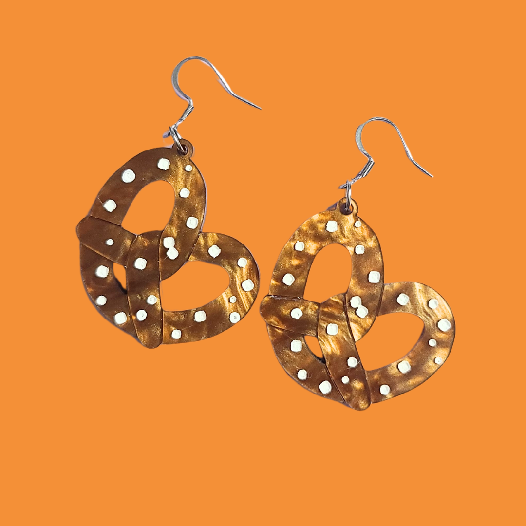 Pretzel - Laser Cut Acrylic Statement Earrings