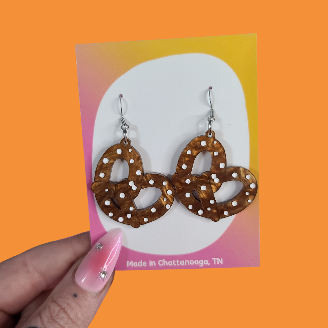 Pretzel - Laser Cut Acrylic Statement Earrings