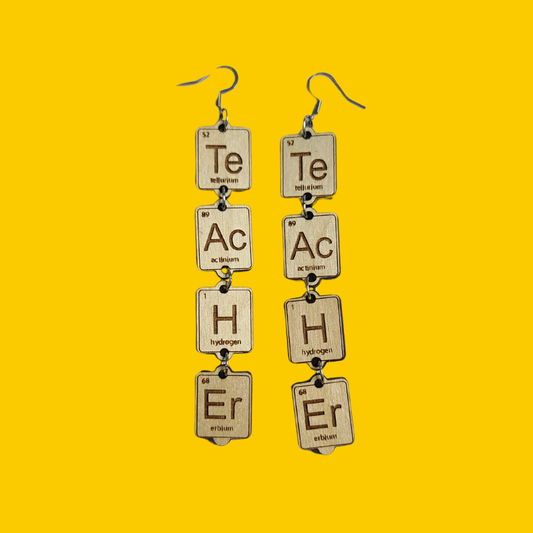 Elements Teacher - Laser Cut Acrylic Statement Earrings