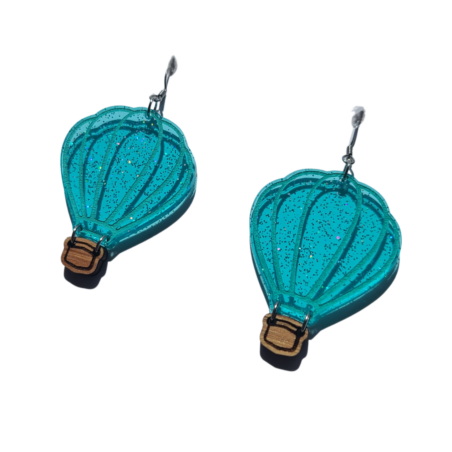 Hot Air Balloons on Glitter Jelly - Laser Cut Earrings