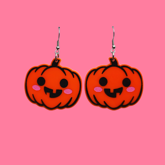 Happy Jack-o-Latern - Earrings - Laser Cut