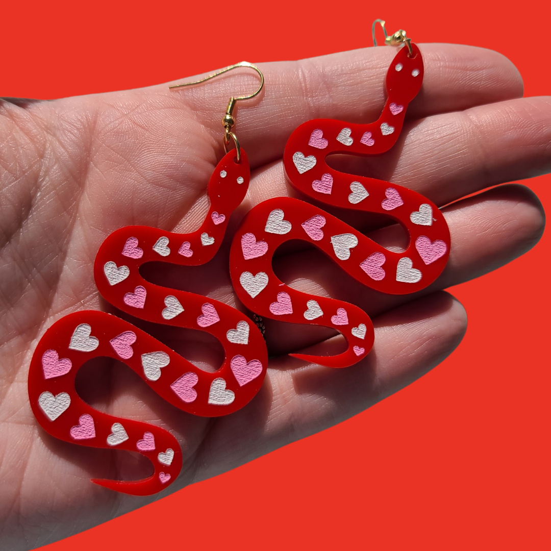 Love Snakes - Valentine's Day Earrings