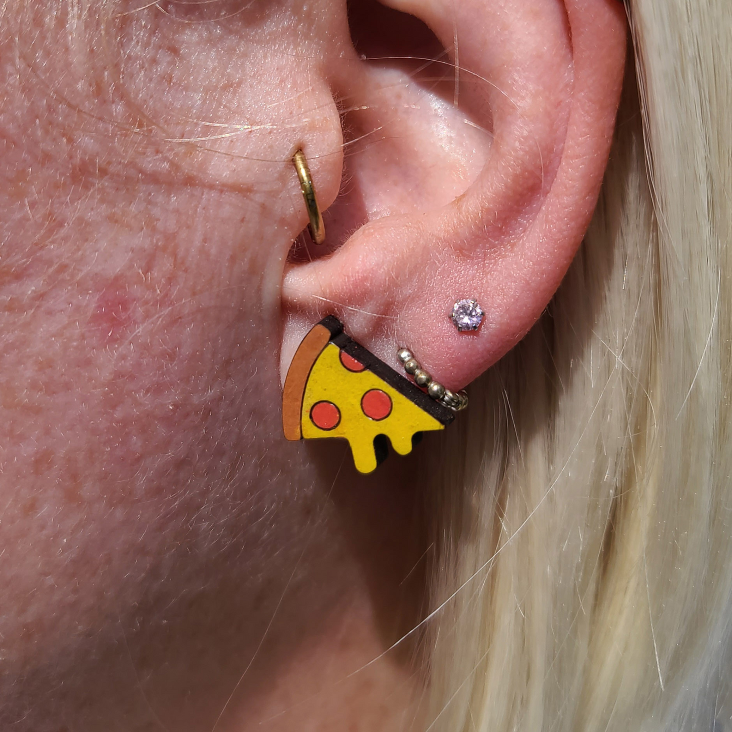 Pizza Studs - Earrings - Laser Cut