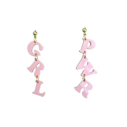 GRL PWR Baby Pink - Earrings - Laser Cut