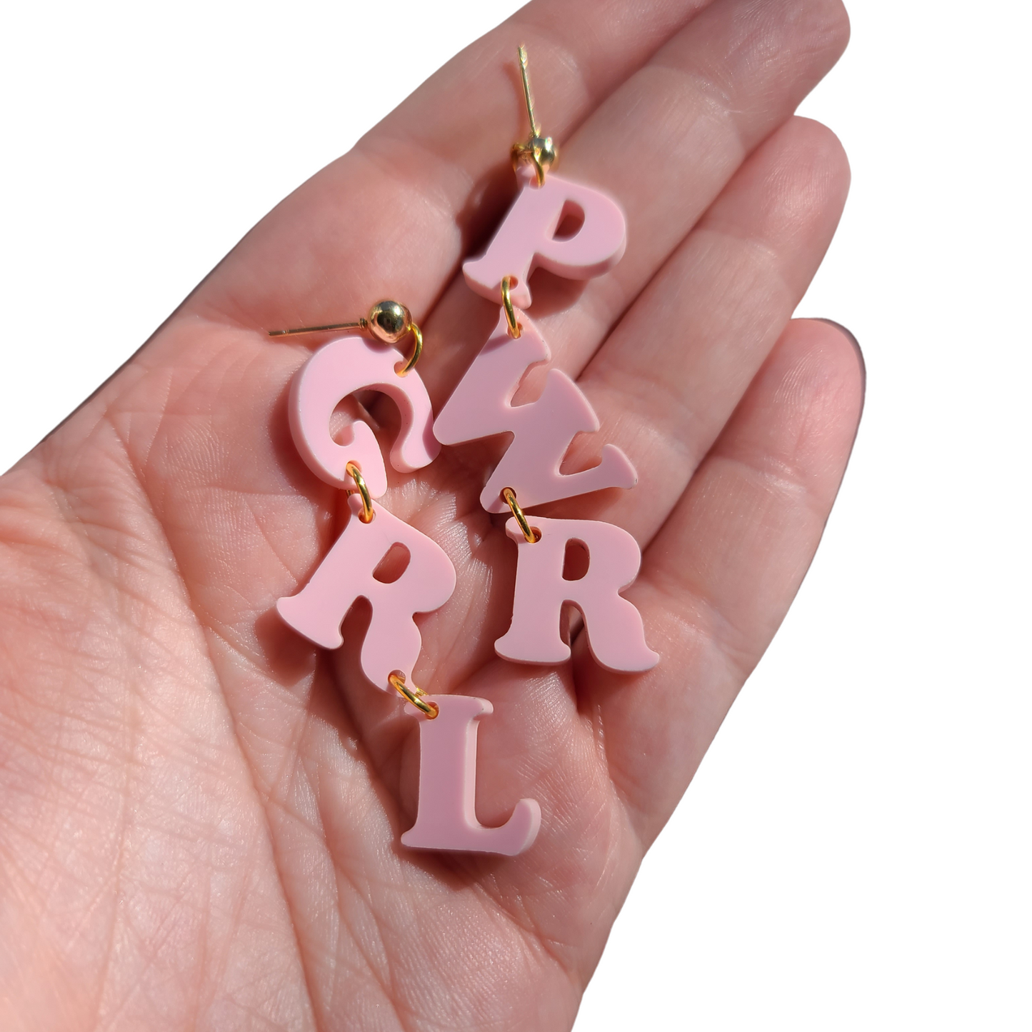 GRL PWR Baby Pink - Earrings - Laser Cut