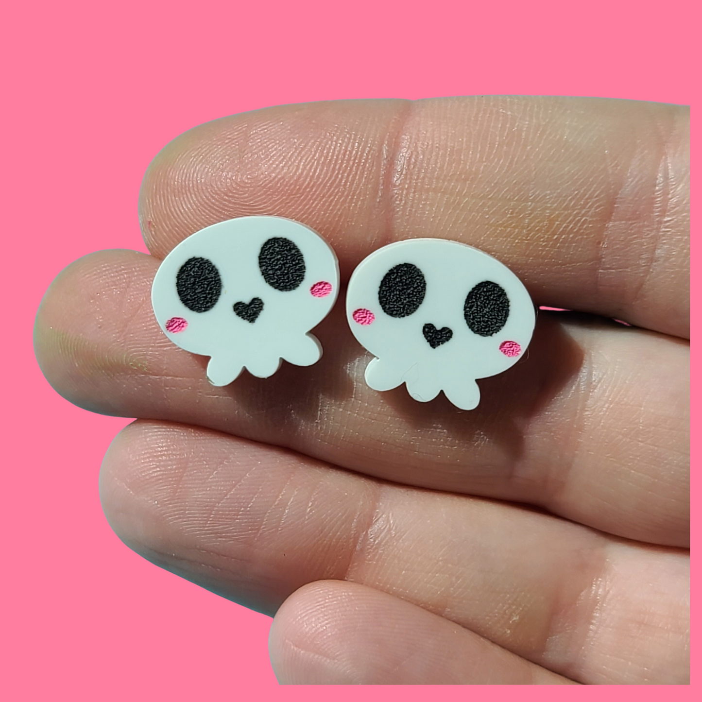 Cute Skeleton Studs - Earrings - Laser Cut