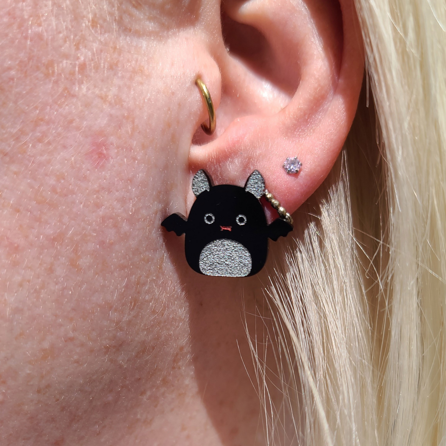 Squish Bat Studs - Earrings - Laser Cut