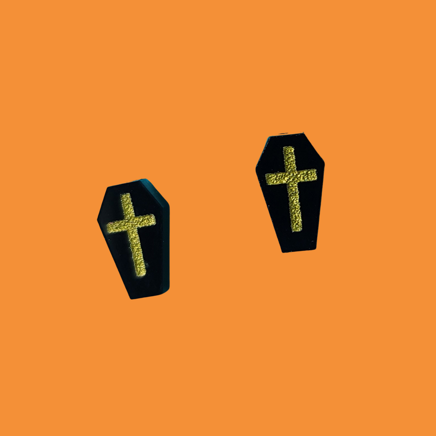 Tiny Coffin Studs - Earrings - Laser Cut