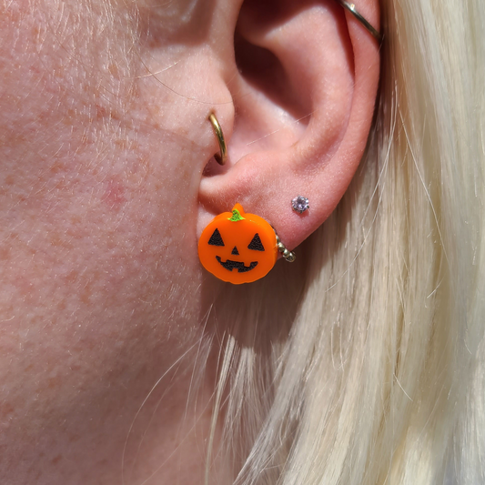 Tiny Jack-o-Lanterns Studs - Earrings - Laser Cut