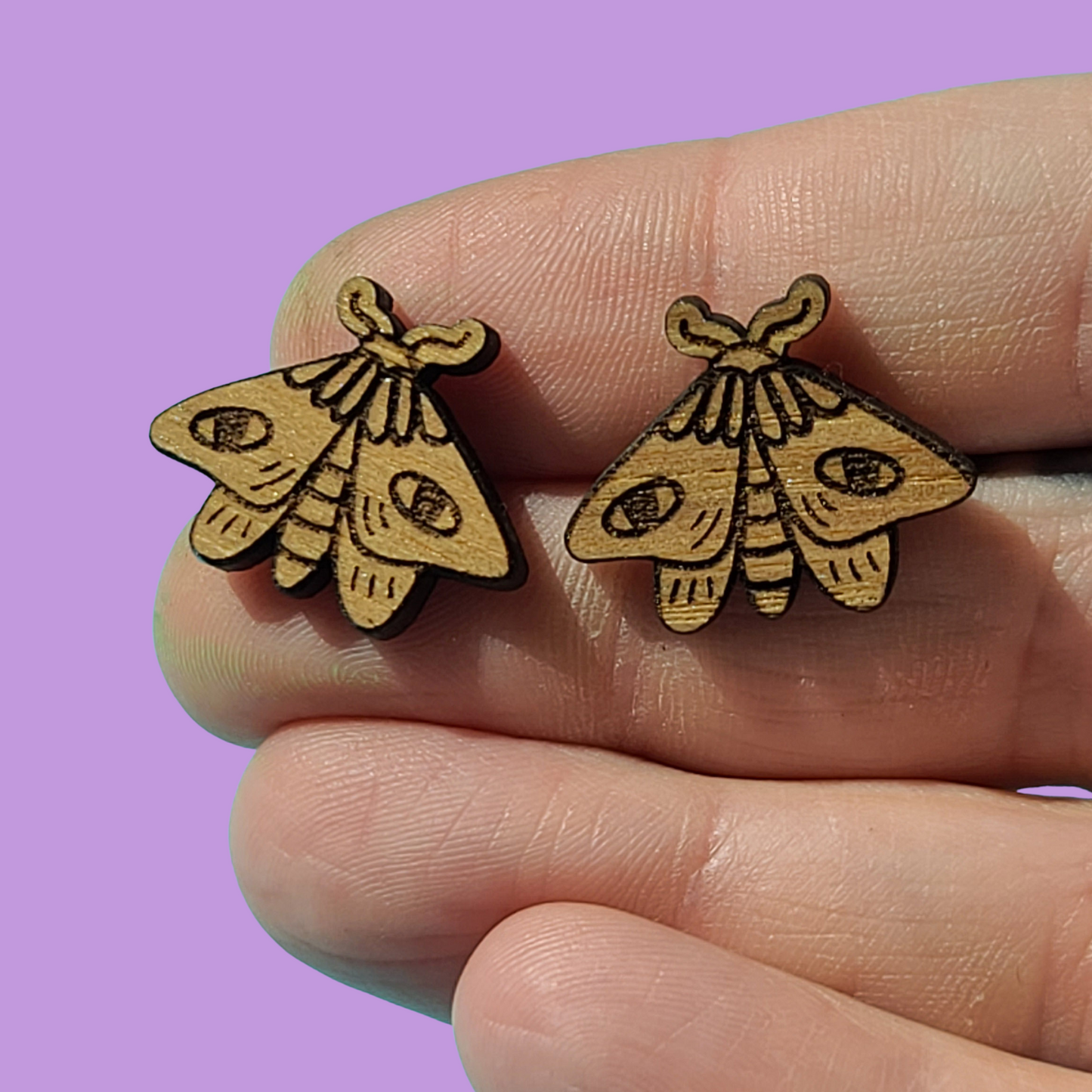 Moth Studs - Earrings - Laser Cut